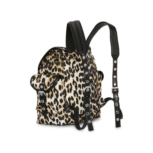 Ganni Leopard Small Nylon Bucky Backpack Backpacks Ganni Gray