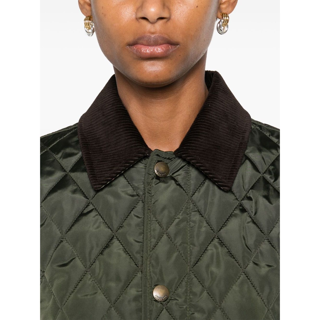 Burberry Quilted blazer corduroy collar