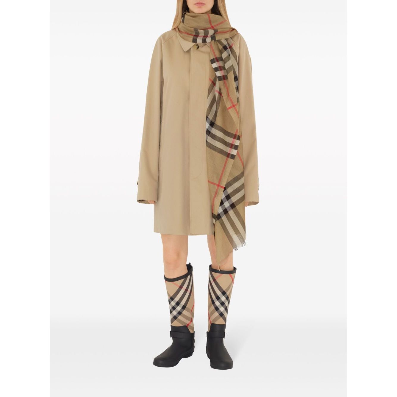 Burberry Check wool and silk scarf