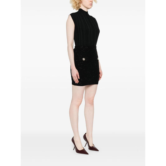 Balmain Tweed Mini Skirt FF1LB015KI740PA-AI25