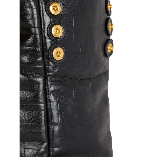 Balmain 1945 Soft PB-monogrammed crinkled small leather tote bag FN1FD871LETF0PA-AI25