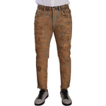 Dolce & Gabbana Authentic Distressed Denim Classic Trousers Dolce & Gabbana Dark Olive Green