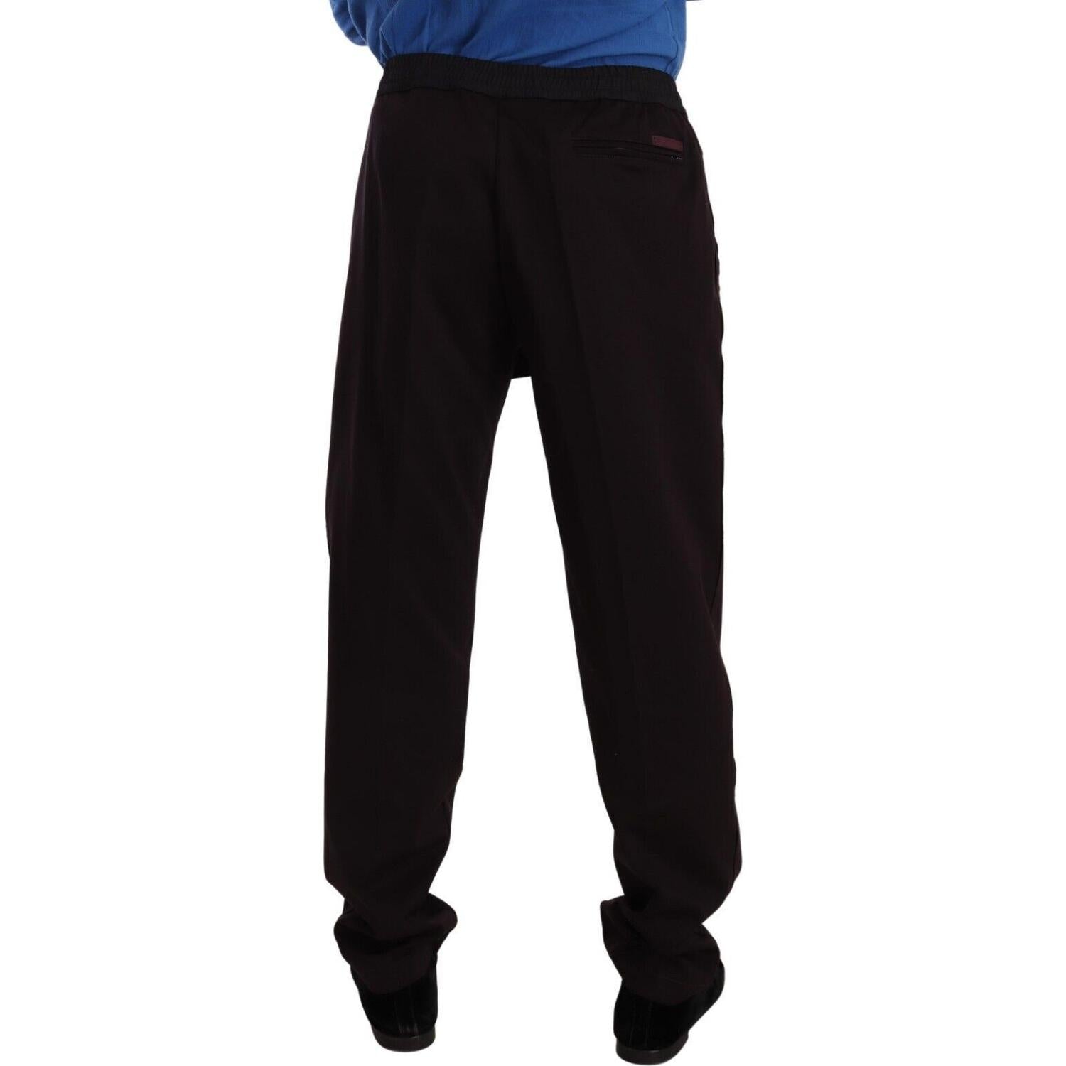 بنطال رياضي أنيق من القطن باللون العنابي من دولتشي آند غابانا