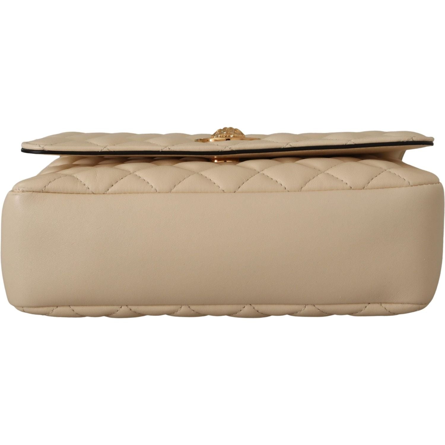 حقيبة كتف أنيقة من جلد النابا باللون الأبيض من فيرساتشي