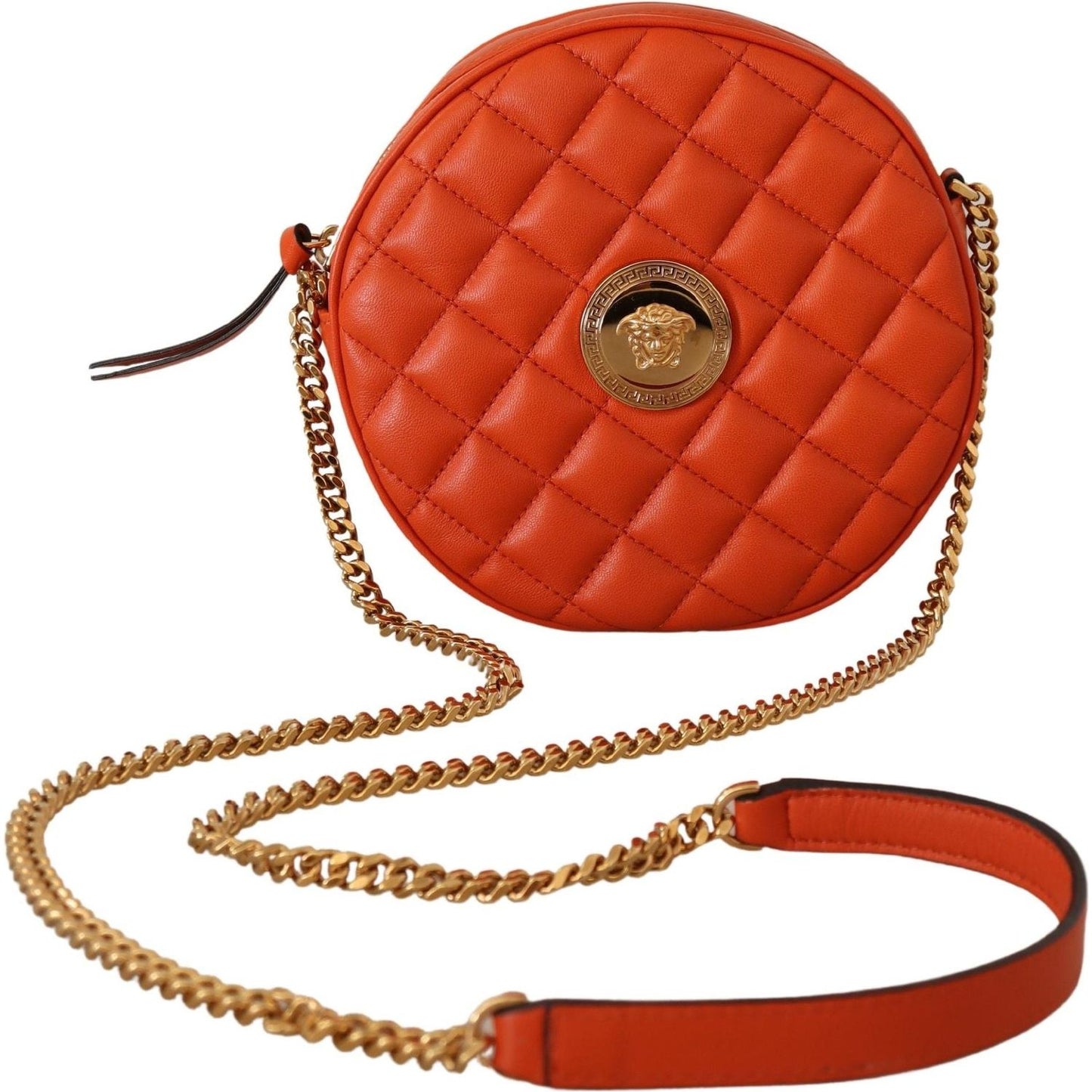 Versace Elegant Round Nappa Leather Crossbody Bag Crossbody Bag