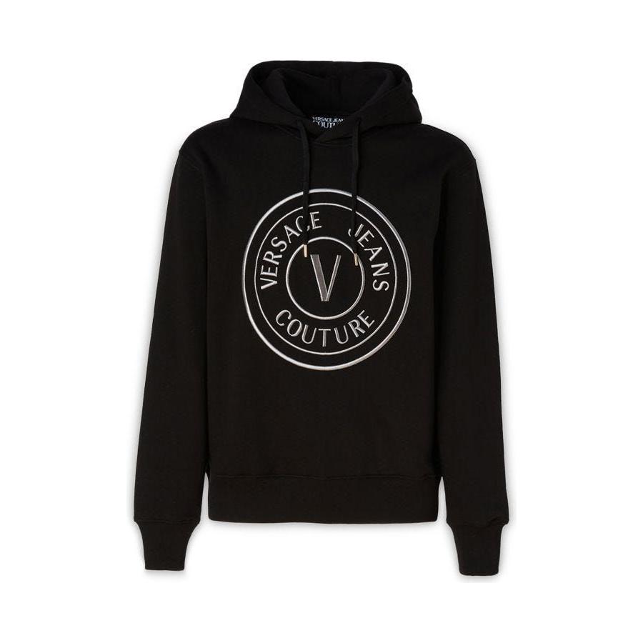 Versace Jeans Stunning Hooded Black Cotton Sweatshirt