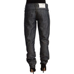 Acht Dark Gray Ramie Mid Wide Waist Straight Denim Jeans PAN71249 - 26