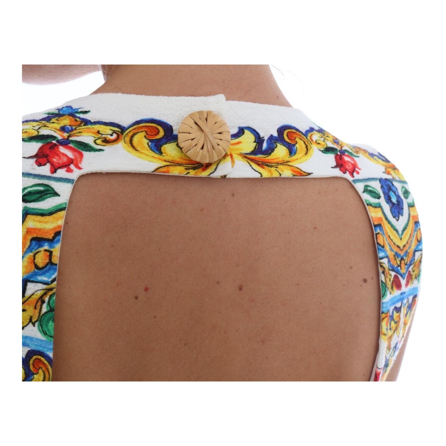 Majolica 印花中长直筒连衣裙