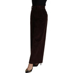 Dolce & Gabbana Black Cotton High Waist Trouser Wide Leg Pants PAN72819- 40