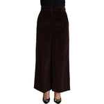 Dolce & Gabbana Black Cotton High Waist Trouser Wide Leg Pants PAN72819- 40