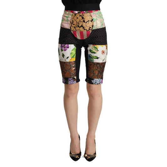 Dolce & Gabbana Multicolor Patchwork High Waist Cropped Pants PAN72832 - 42