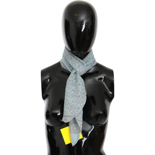 Ermanno Scervino Light Blue Bandana Wrap Shawl Foulard Scarf