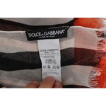 Dolce & Gabbana Multicolor Striped Silk Shawl Fringes Scarf MS1803