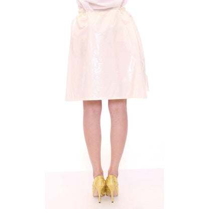Licia Florio White Above-Knee Stretch Waist Strap Skirt