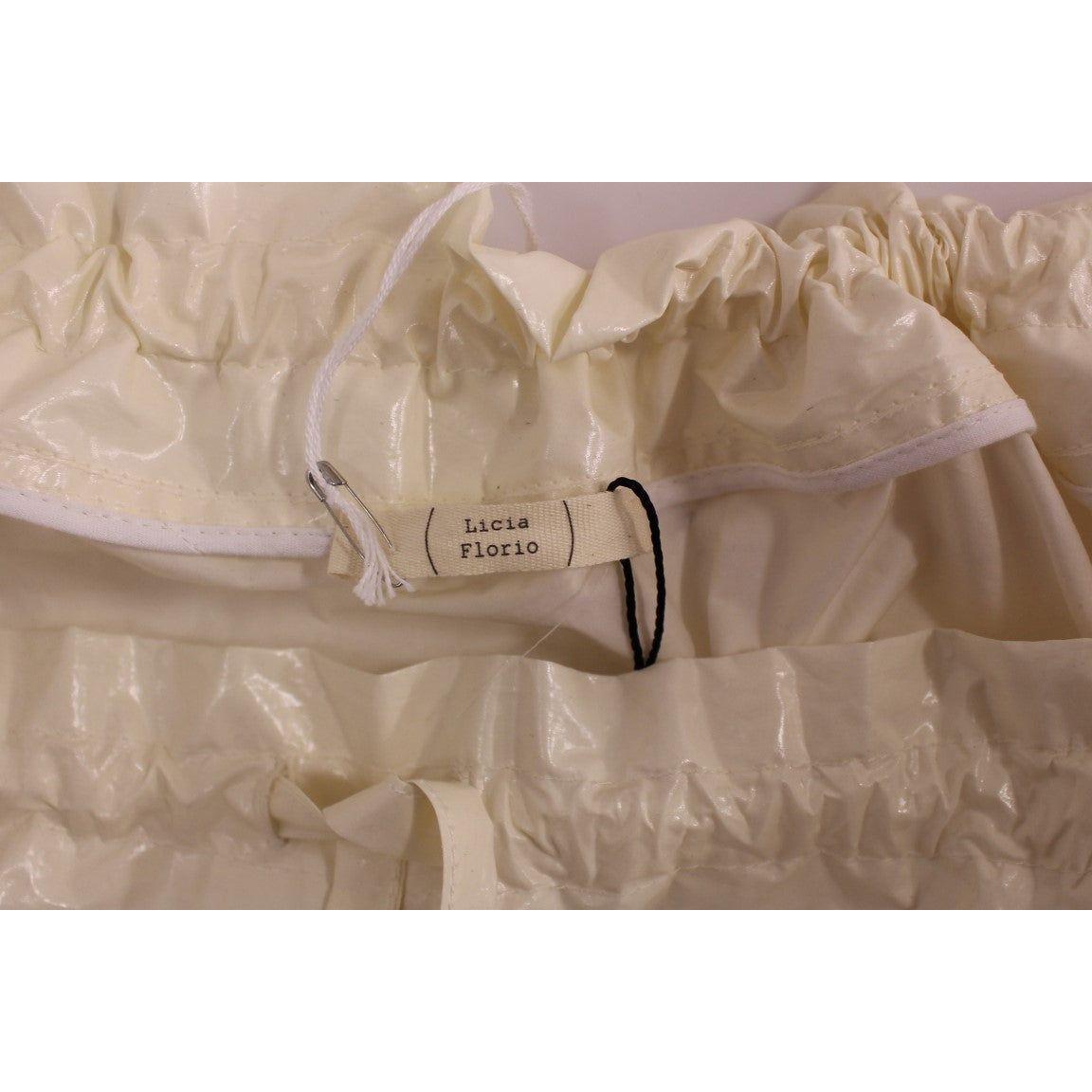 تنورة ليشيا فلوريو الأنيقة باللون الأبيض برباط الخصر