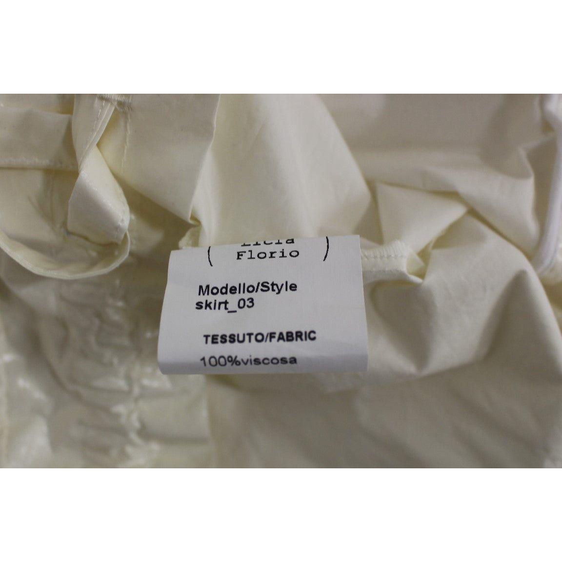 تنورة ليشيا فلوريو الأنيقة باللون الأبيض برباط الخصر