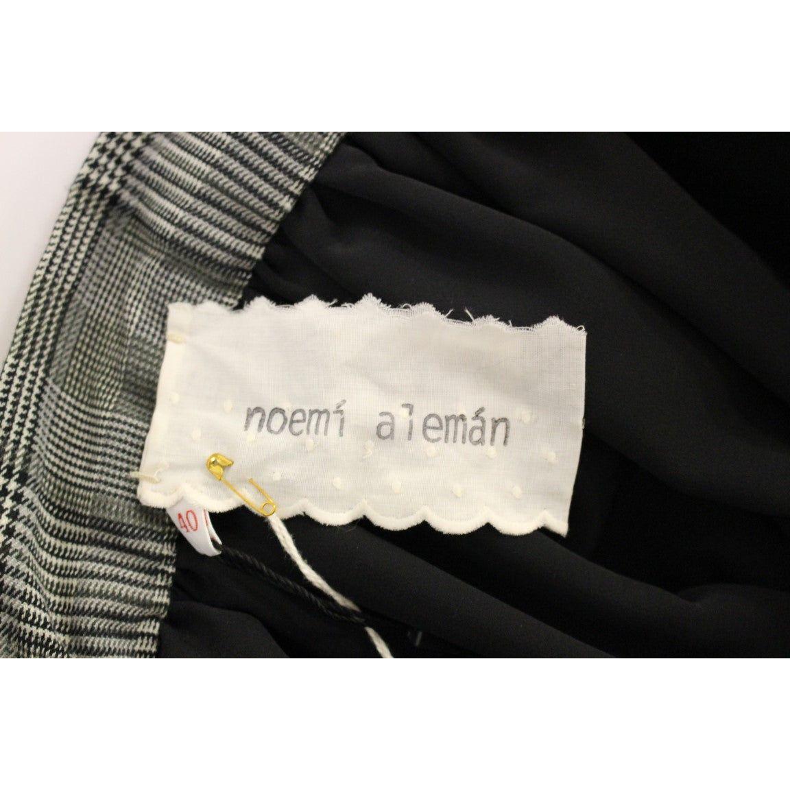 优雅灰色格纹羊毛短裙