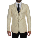 Dolce & Gabbana Beige Polka Dot Silk 2 Piece Blazer GTT10086-3