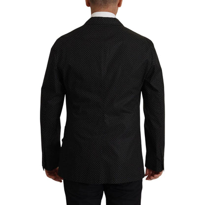 Dolce & Gabbana Black Polka Dotted Cotton Blazer Jacket