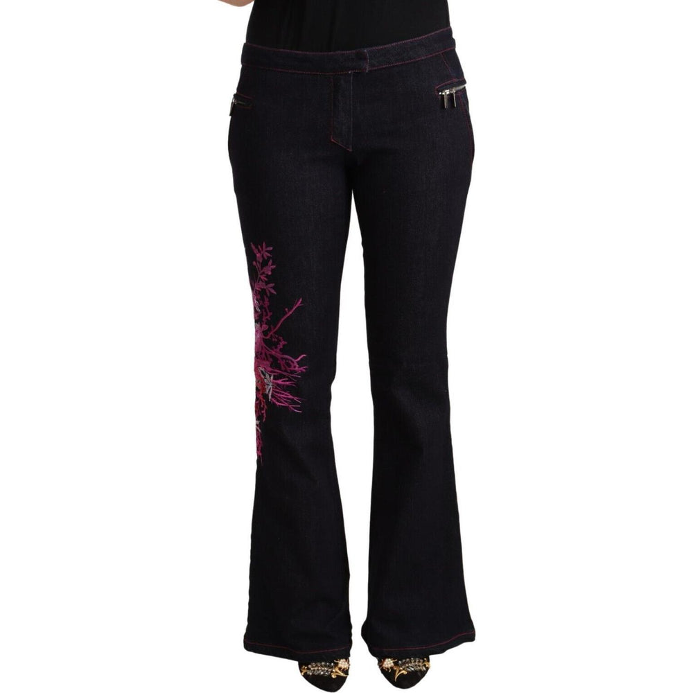 Exte Black Cotton Mid Waist Cotton Flared Jeans PAN71158 - 38