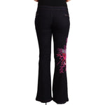 Exte Black Cotton Mid Waist Cotton Flared Jeans PAN71158 - 38