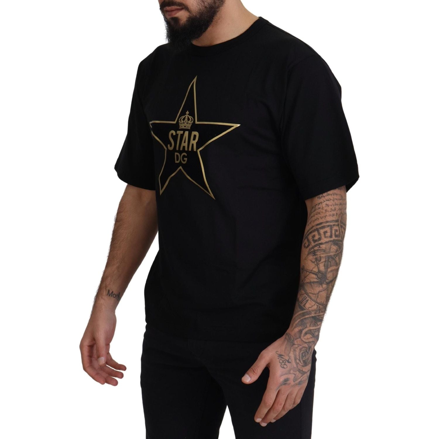 تي شيرت Dolce &amp; Gabbana Gold Star DG Emblem Crewneck