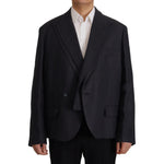 Dolce & Gabbana Blue Linen Formal Mens Blazer Jacket JKT3409- 48