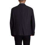 Dolce & Gabbana Blue Linen Formal Mens Blazer Jacket JKT3409- 48