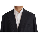Dolce & Gabbana Blue Linen Formal Mens Blazer Jacket JKT3409- 48
