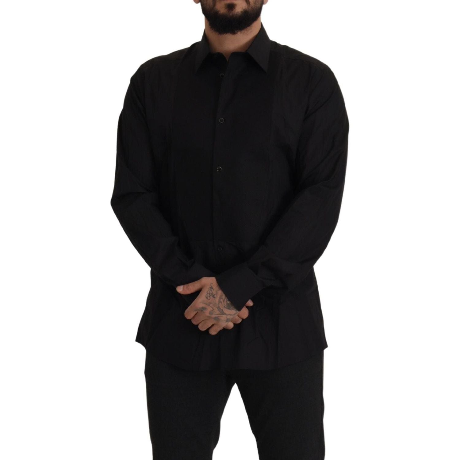 قميص سهرة أسود أنيق من دولتشي آند غابانا - قصة ضيقة