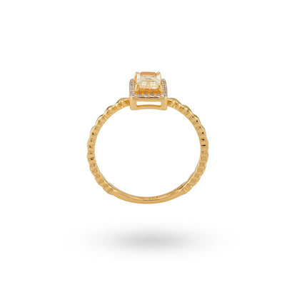 24KAE JEWELS JEWELRY Mod. 12472Y/52 gold ring with diamond accent, side view showing elegant band design