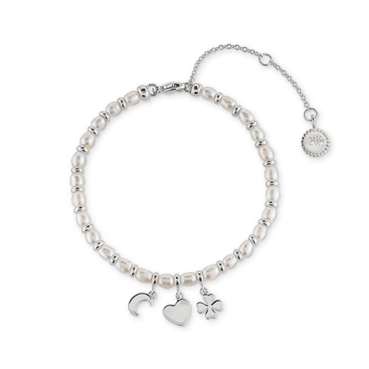 24KAE JEWELS JEWELRY Mod. 22414S bracelet with charms, featuring pearls and silver-tone embellishments.