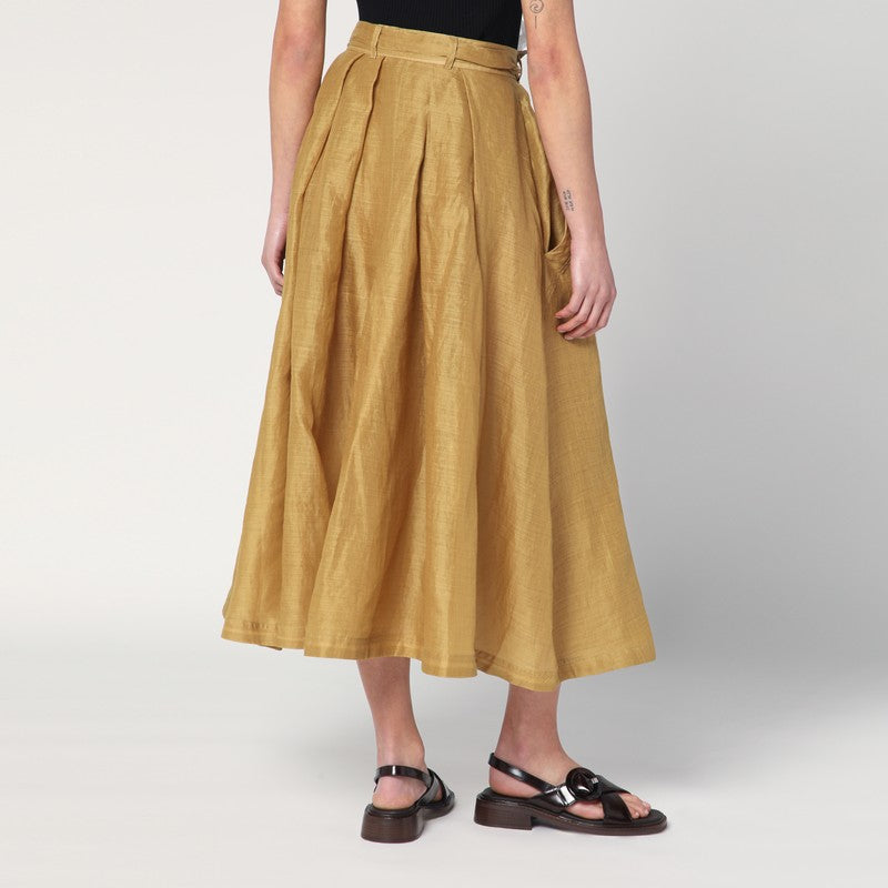 MKDT Studio Nova pleated skirt in ramie 25-2-078-3952CO/Q_MKDT-GO_108