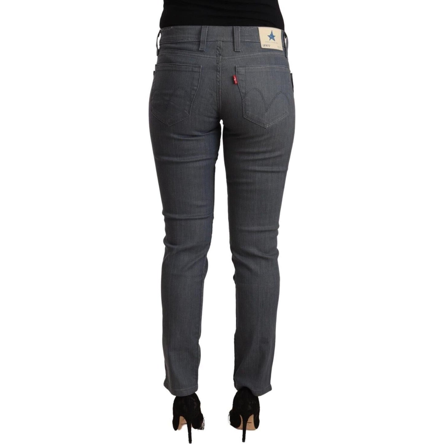 Levi's Gray Cotton Low Waist Skinny Denim Jeans PAN72152 - 30