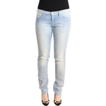 Acht Light Blue Washed Cotton Low Waist Skinny Denim Jeans PAN71845 - 30