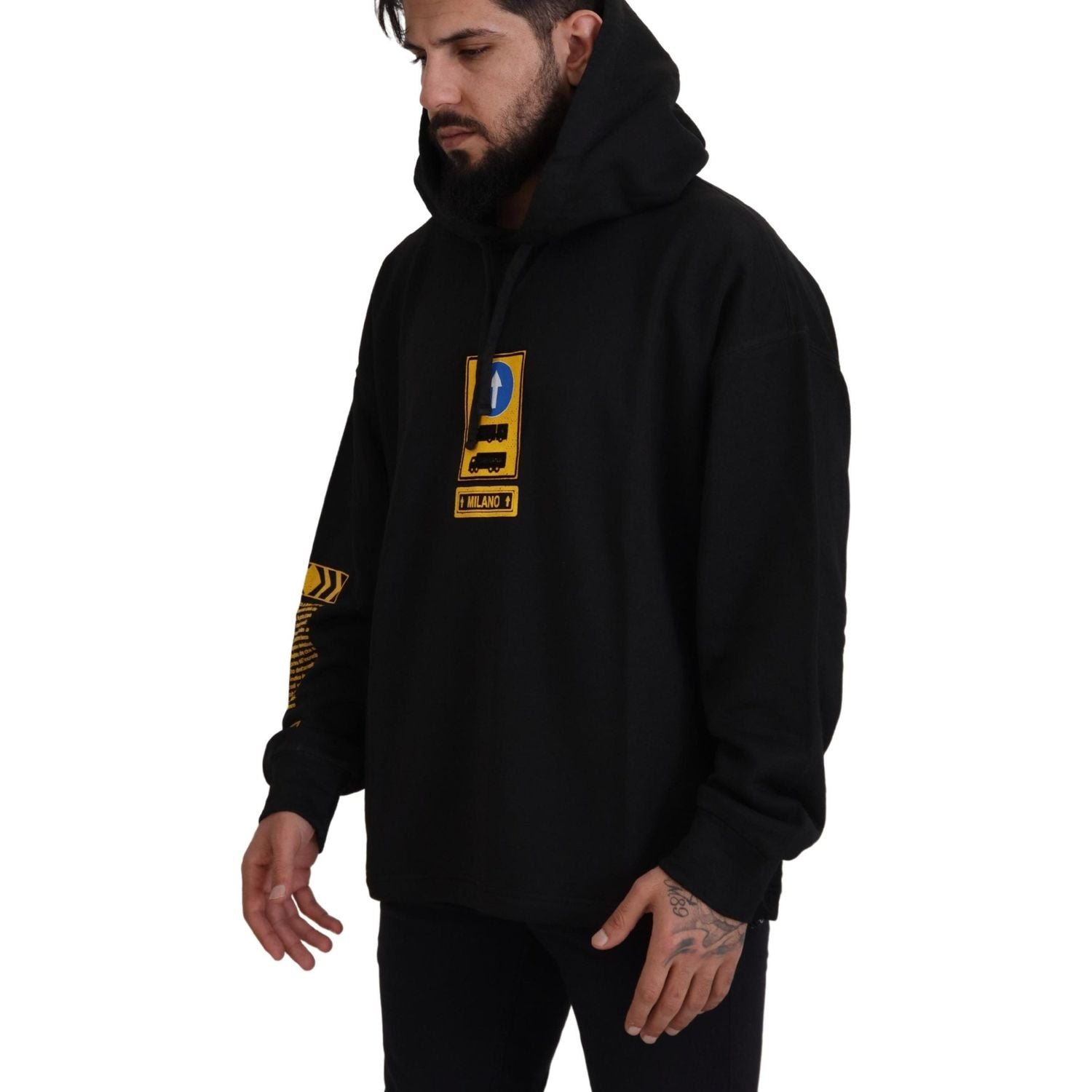 سترة أنيقة من القطن الأسود بغطاء رأس من دولتشي آند غابانا