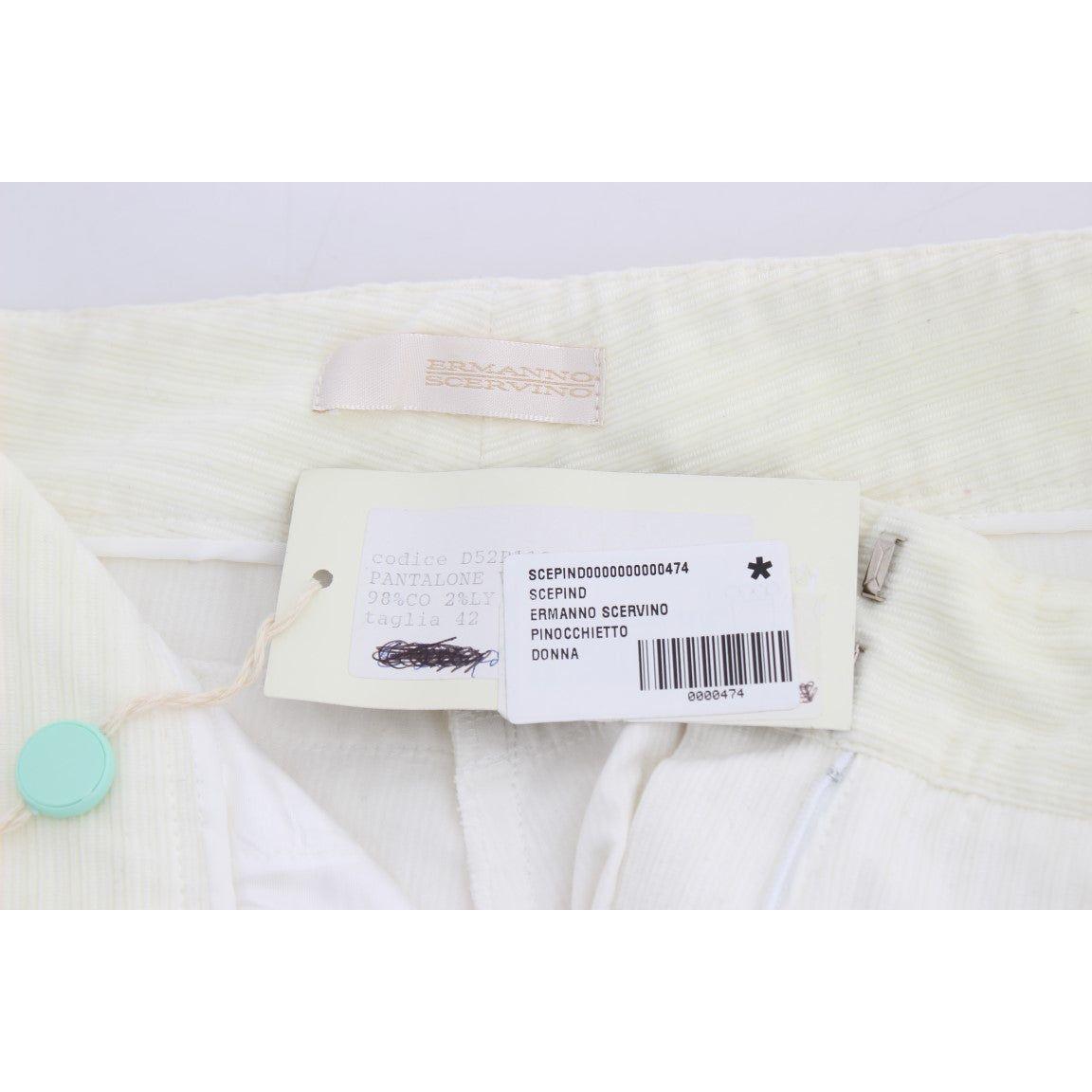 Ermanno Scervino White Striped Straight Fit Pants