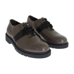 AI_ Gray Brown Leather Laceups Shoes MOM26013-2