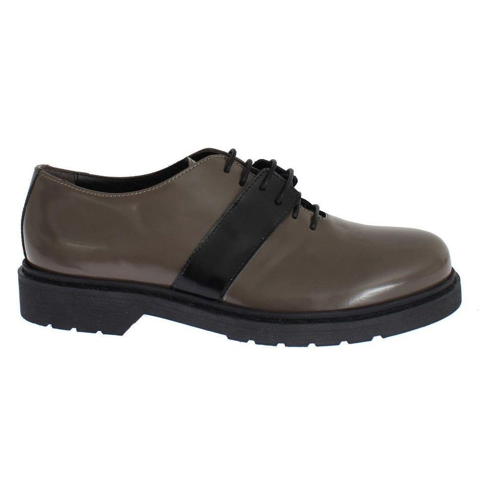 AI_ Gray Brown Leather Laceups Shoes MOM26013-2