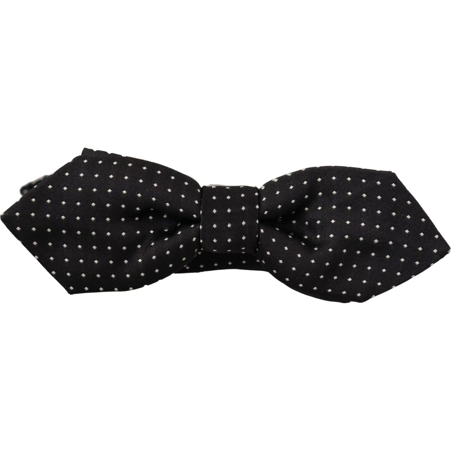 Dolce & Gabbana Black White Polka Dot Adjustable Neck Papillon Bow Tie