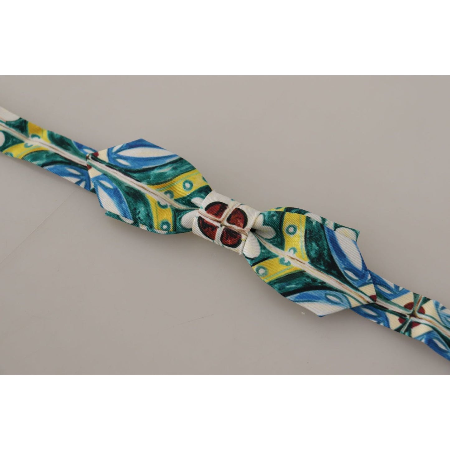 Dolce & Gabbana Multicolor Majolica Print Adjustable Papillon Bow Tie FT3716