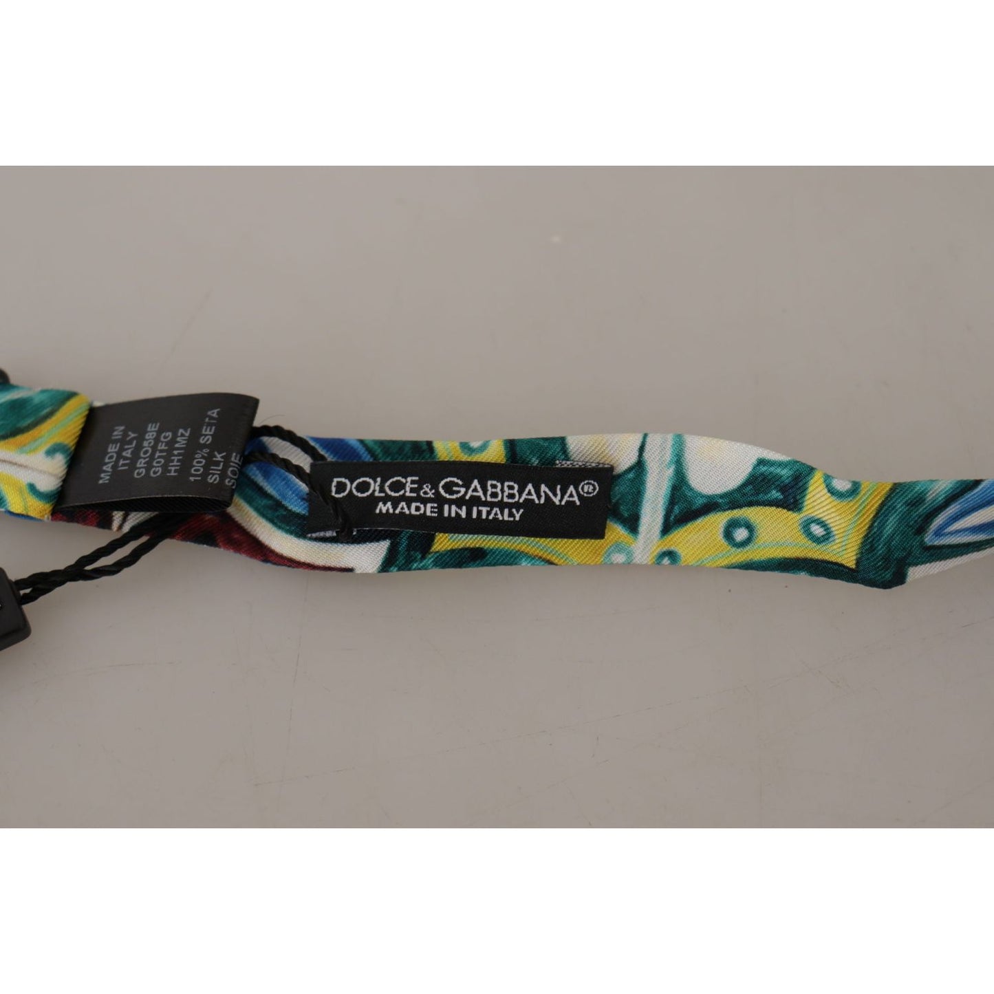 Dolce & Gabbana Multicolor Majolica Print Adjustable Papillon Bow Tie FT3716