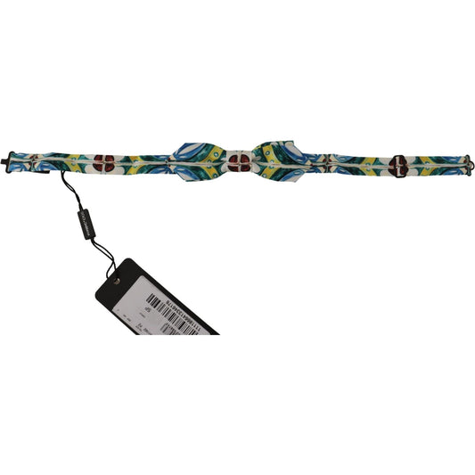 Dolce & Gabbana Multicolor Majolica Print Adjustable Papillon Bow Tie FT3716