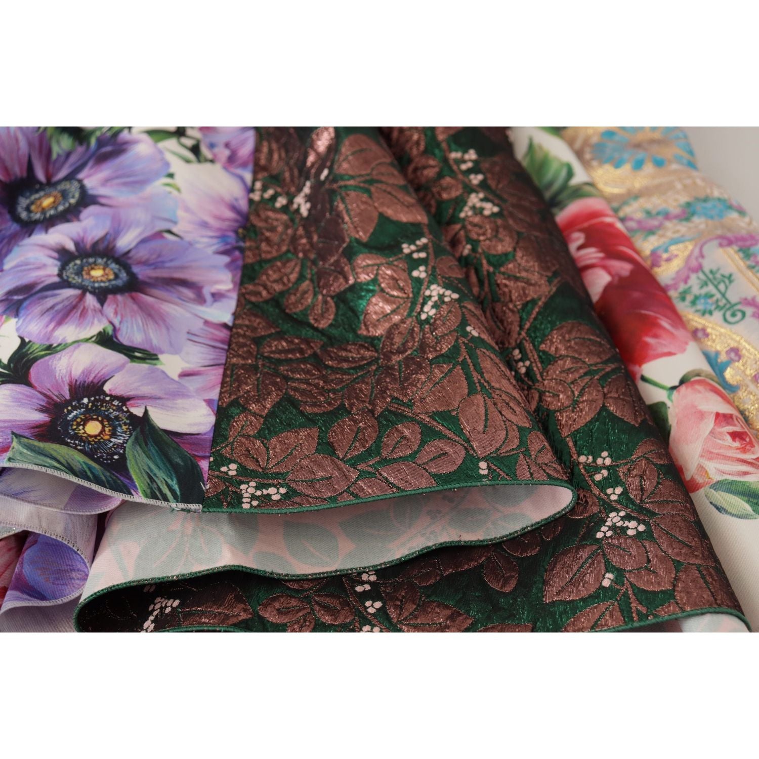 拼布优雅真丝混纺连衣裙