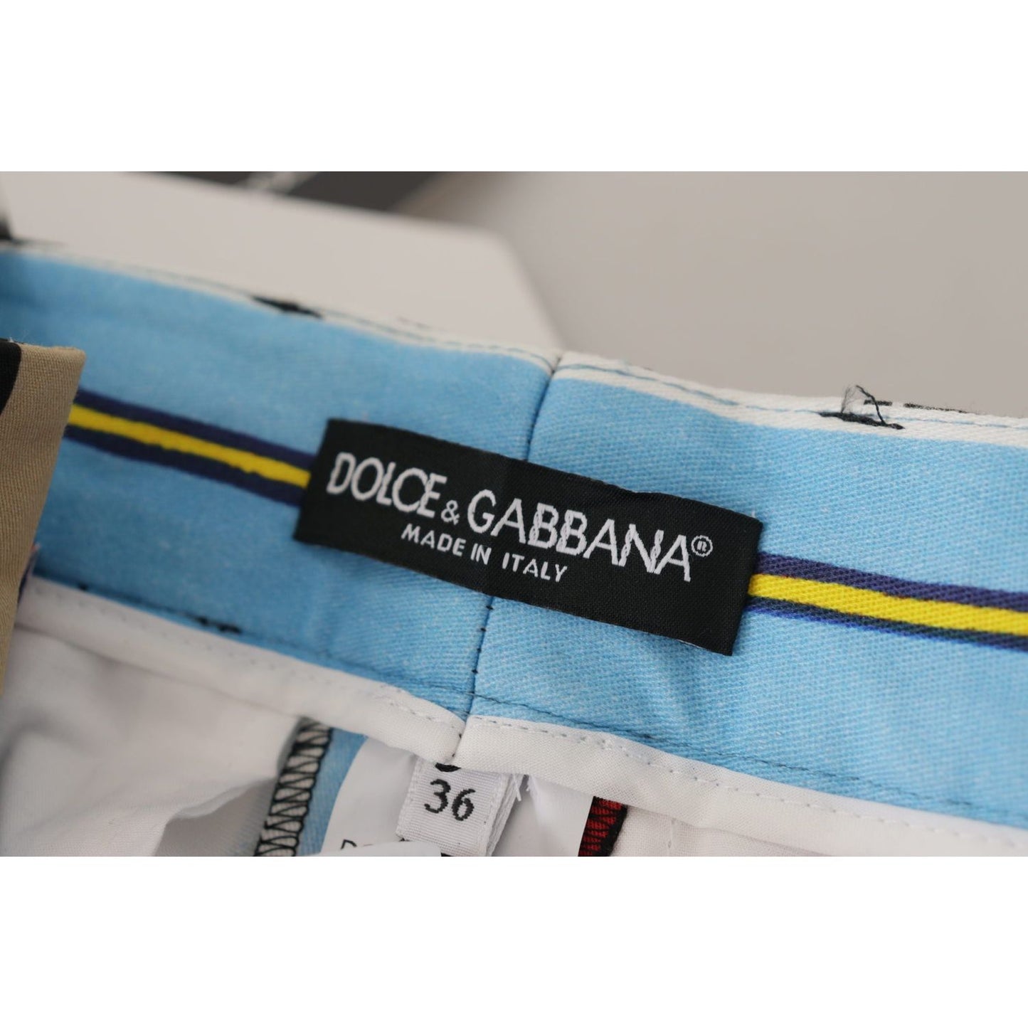 Dolce & Gabbana Multicolor Striped High Waist Cotton Pants PAN73051- 36