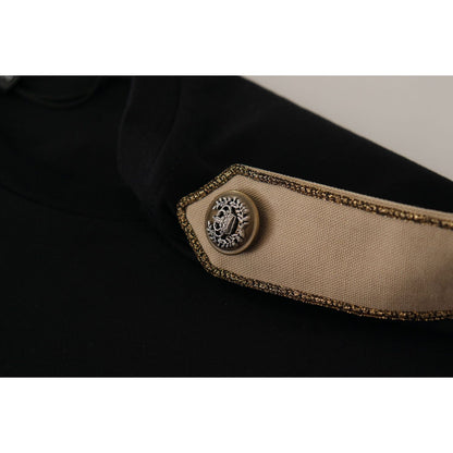 Dolce & Gabbana Black Logo Motive Crewneck Cotton T-shirt