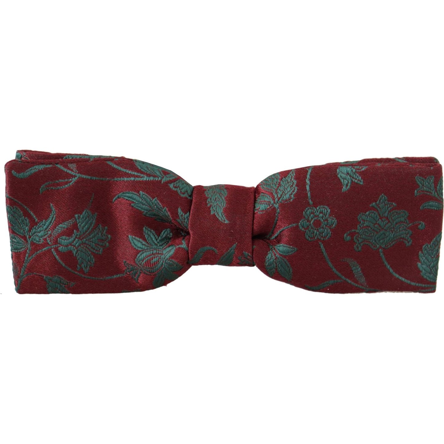 Dolce & Gabbana Maroon Pattern Adjustable Neck Papillon Bow Tie