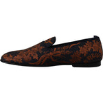 Dolce & Gabbana Elegant Floral Slip-On Loafers Dolce & Gabbana Black