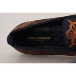 Dolce & Gabbana Elegant Floral Slip-On Loafers Dolce & Gabbana Gray