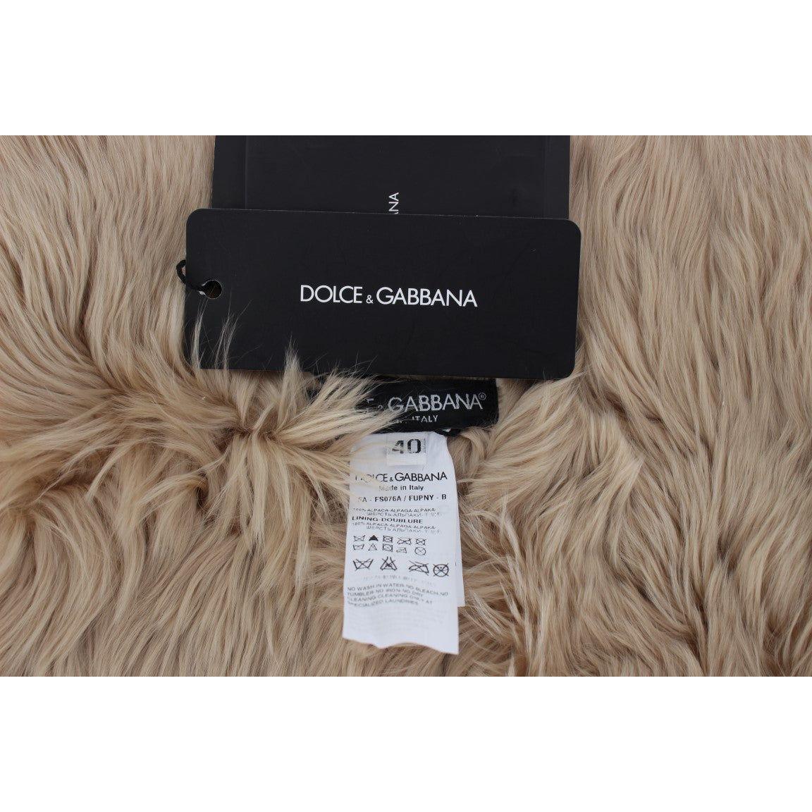 Dolce & Gabbana Beige Alpaca Collar Scarf Alpaca Scarves